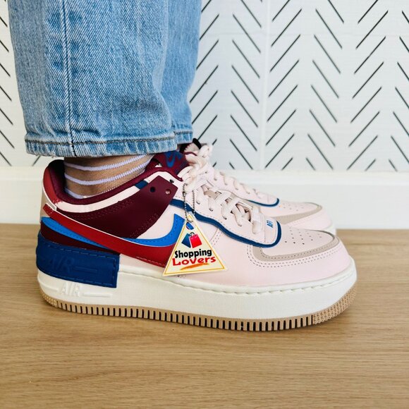 ❤️Nike Air Force 1 Low Shadow Sz 10 Women Shoes Pink Burgundy Sneaker CI0919-601 - Picture 11 of 14